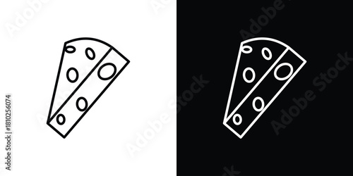 Parmesan icons pack. Set of black and white liner stroke symbols