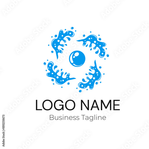 Logo Water Drop Splatter Business Vector Design Template