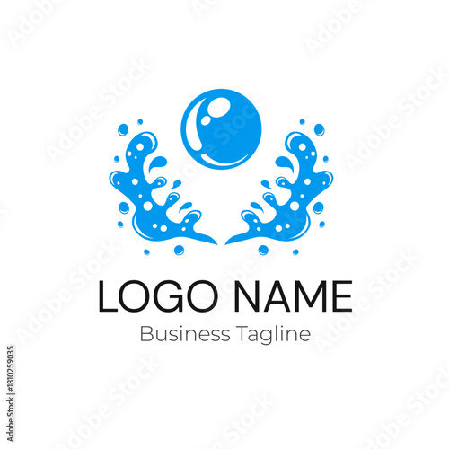 Logo Water Drop Splatter Business Vector Design Template