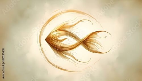 Abstract golden fish art illustration design decorative creativity artwork
