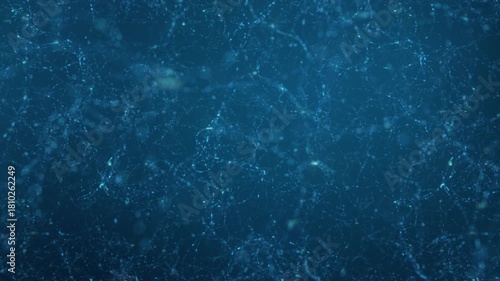 Flying Through a Blue Digital Cyberspace Mesh with Data Particles - AI & Big Data Concept - 4K Seamless Loop