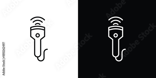 Ultrasound icons pack. Set of black and white liner stroke symbols