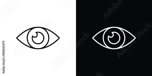 Visible icons pack. Set of black and white liner stroke symbols