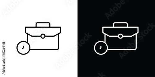 Work experience icons pack. Set of black and white liner stroke symbols