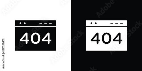 404 Error icons symbols in flat style.