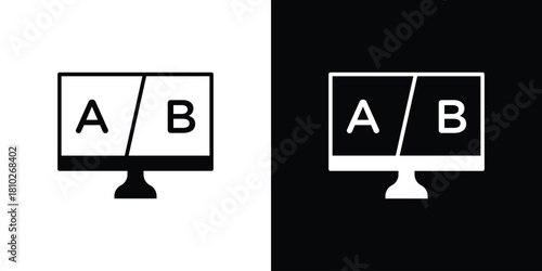 A B testing icons symbols in flat style.