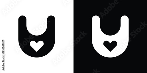 Baby bib icons symbols in flat style.