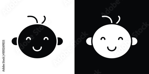 Baby boy icons symbols in flat style.