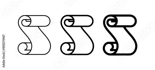 Parchment (paper) scroll icon. Symbol of history or artifact. An ancient document or manuscript.