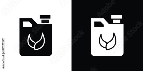 Biofuel canister icons symbols in flat style.