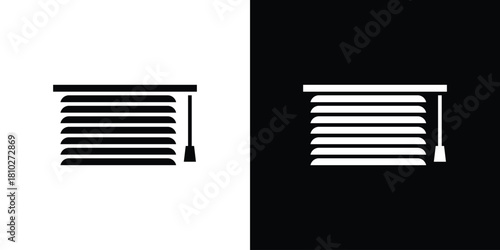 Blinds icons symbols in flat style.