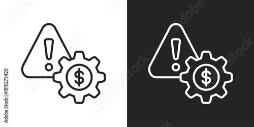 crisis management Icon In Black And White Line Style