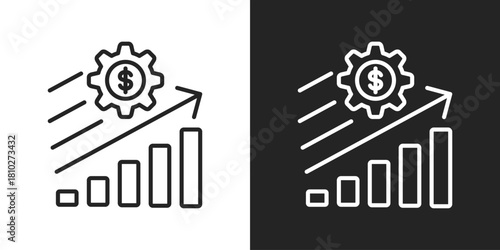 progress Icon In Black And White Line Style