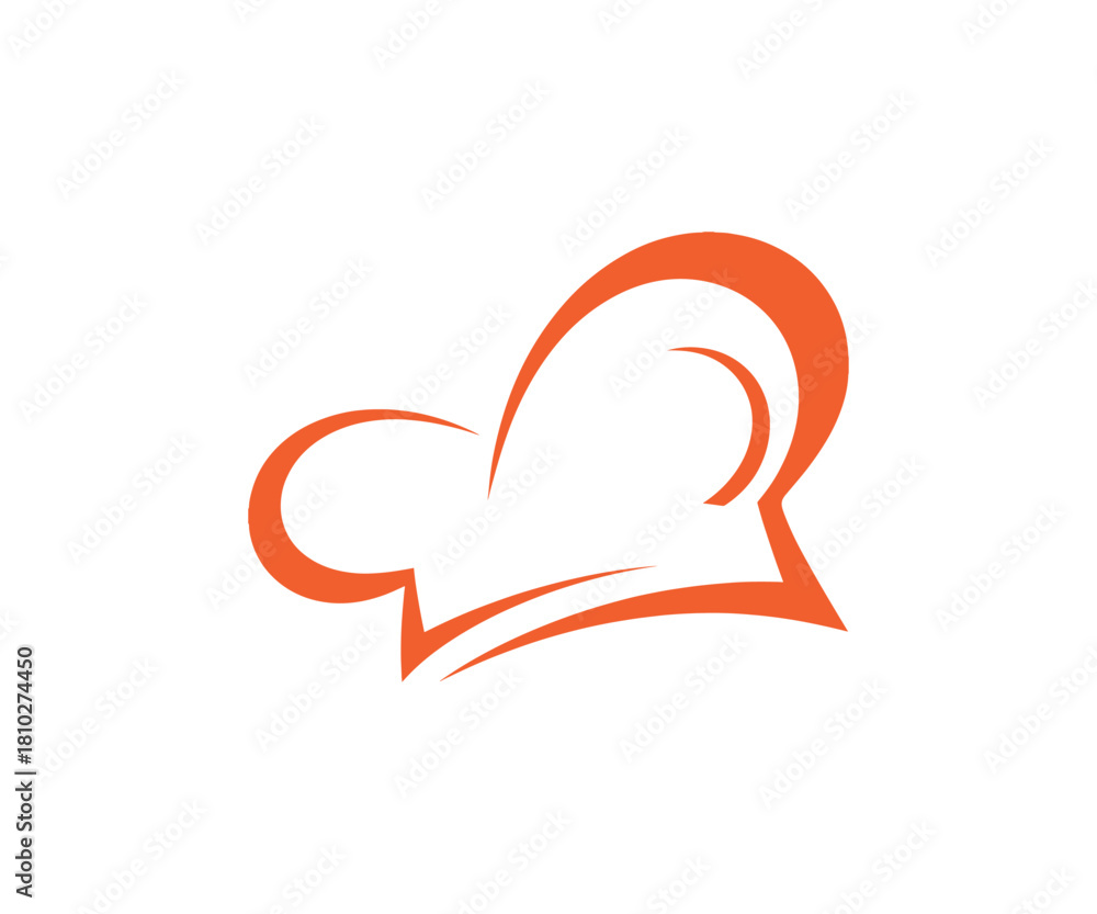 Fototapeta premium Stylized chef hat icon on clean background