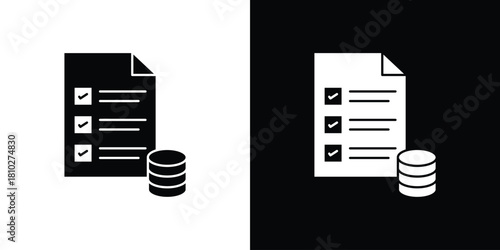 Budget planning icons symbols in flat style.