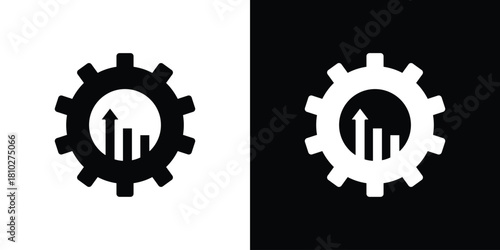Business development icons symbols in flat style.