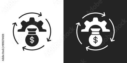 capital management Icon In Black And White Glyph Style