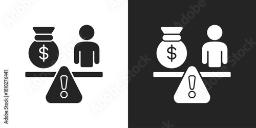 Equity Icon In Black And White Glyph Style