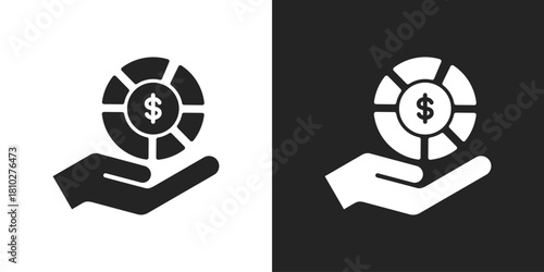 Dividend Icon In Black And White Glyph Style
