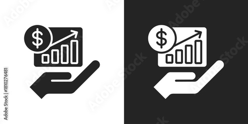 forecasting Icon In Black And White Glyph Style