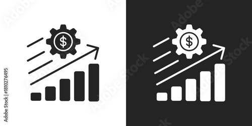 progress Icon In Black And White Glyph Style