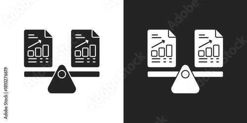 Compare Icon In Black And White Glyph Style