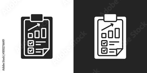 Result Icon In Black And White Glyph Style