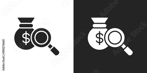 examination Icon In Black And White Glyph Style