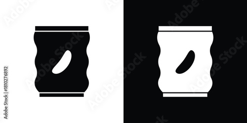 Chips bag icons symbols in flat style.