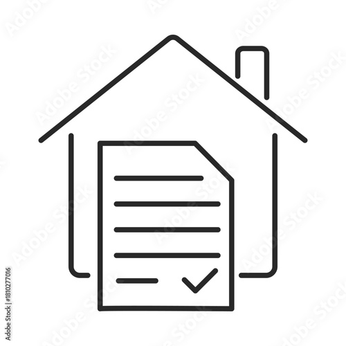 real estate contract line icon