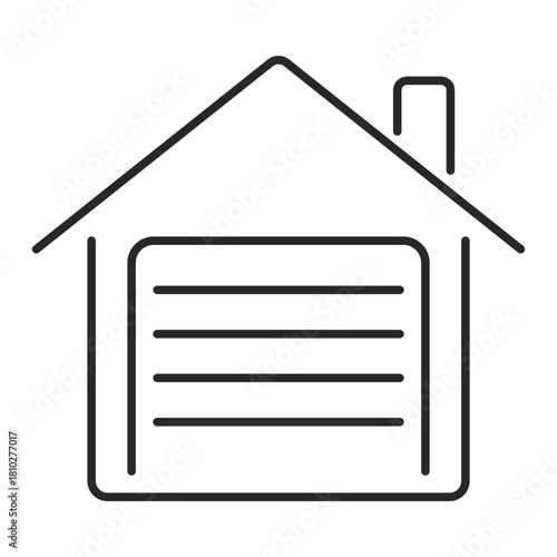 real estate garage line icon