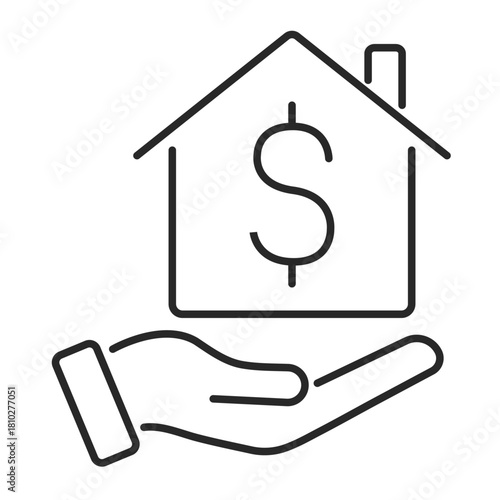 real estate sell line icon