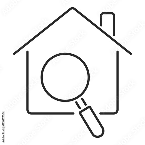 real estate search house line icon