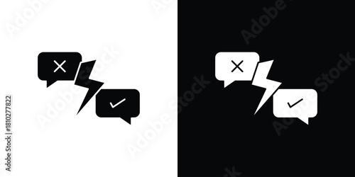 Conflict icons symbols in flat style.