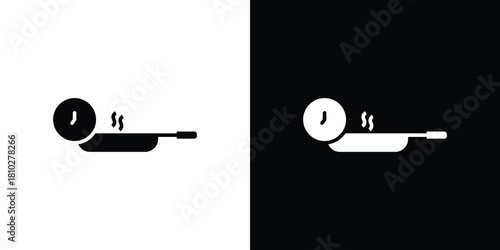 Cooking time icons symbols in flat style.