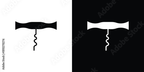 Corkscrew icons symbols in flat style.
