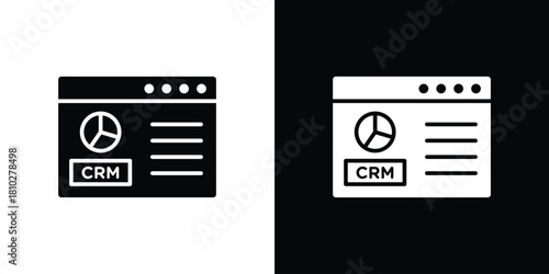 CRM icons symbols in flat style.