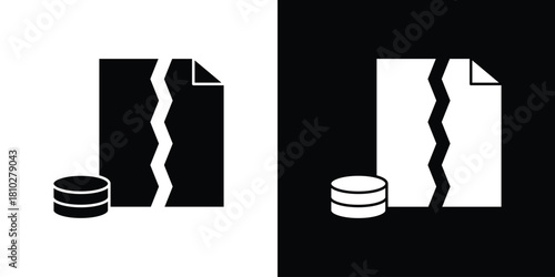 Data loss icons symbols in flat style.