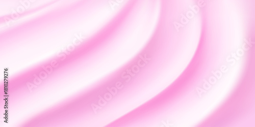 Creamy pink background with yogurt flowing in soft waves.