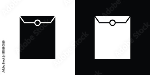 Document envelope icons symbols in flat style.