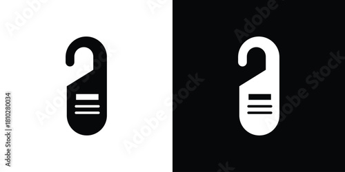 Door hanger icons symbols in flat style.