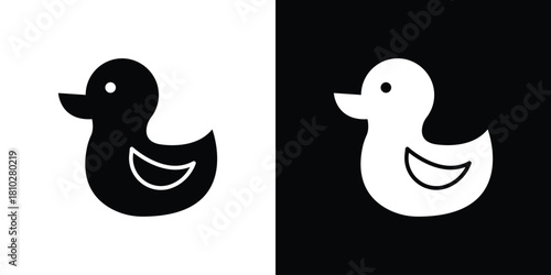 Duck icons symbols in flat style.