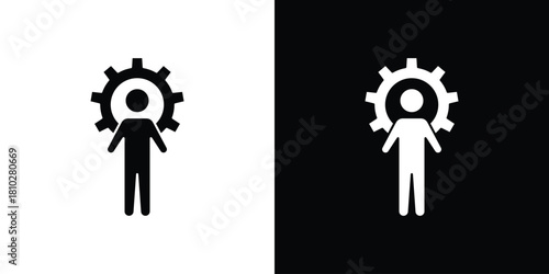 Employee skills icons symbols in flat style.