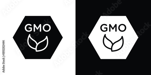 GMO icons symbols in flat style.
