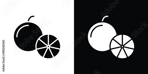 Grapefruit icons symbols in flat style.