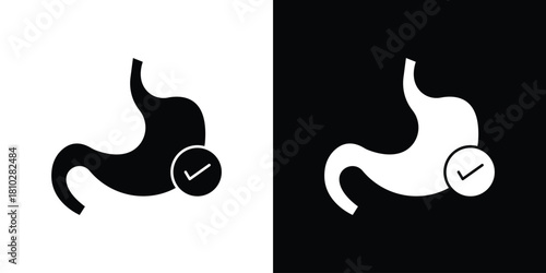 Good digestion icons symbols in flat style.