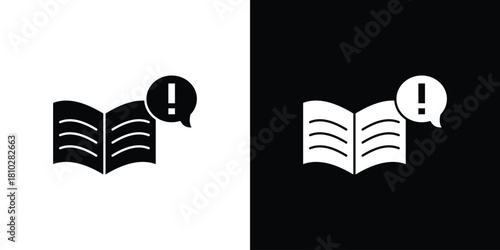 guide book icons symbols in flat style.