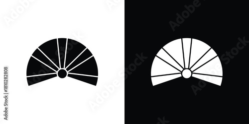 Hand fan icons symbols in flat style.
