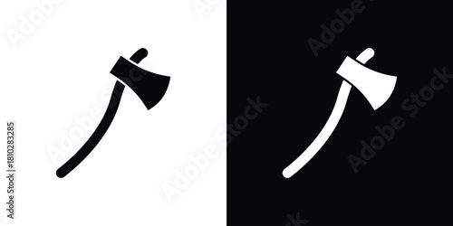 Hatchet icons symbols in flat style.