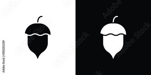 Hazelnut icons symbols in flat style.